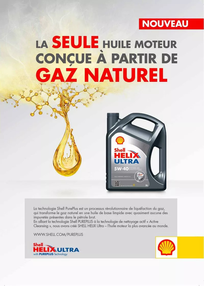 Shell lance une huile moteur à base de gaz naturel