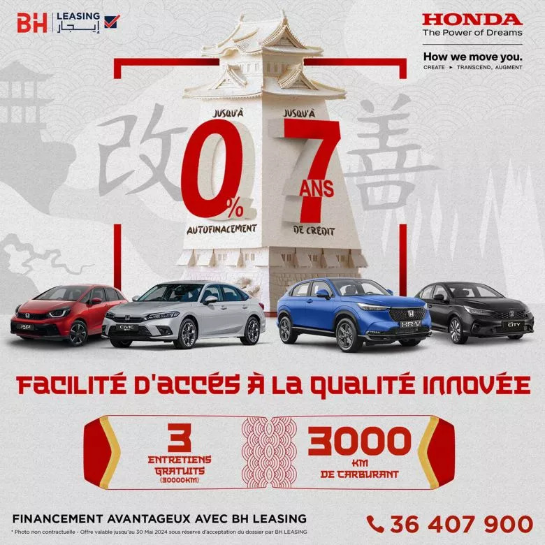 Honda Tunisie et BH Leasing