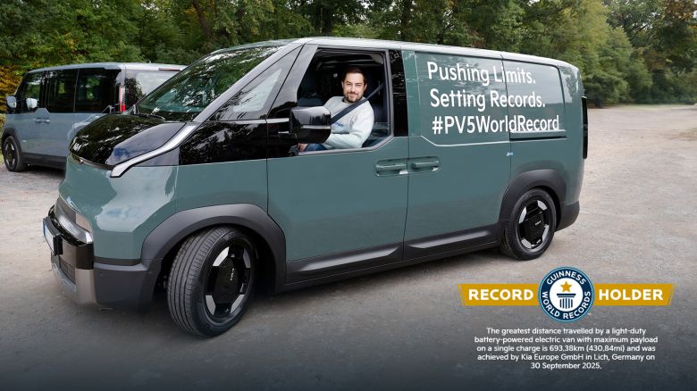 Le Kia PV5 Cargo établit un record Guiness World Records™